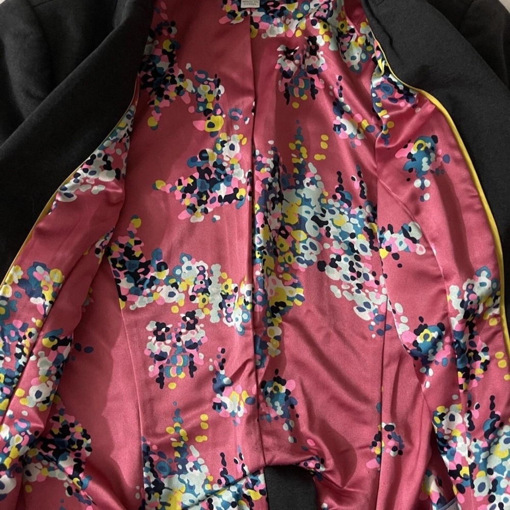 Boden Blazer Sz 8 Gray 3-Button Lined Floral Silk Lining Academia Preppy Office - Picture 11 of 13